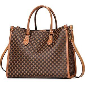 New leather brown vintage satchel handbag purse top handle tote travel nwt